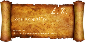 Locz Koppány névjegykártya